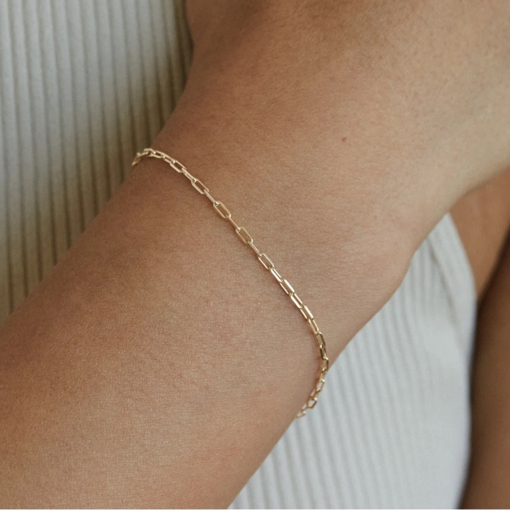 Kinn 14k gold mini link bracelet